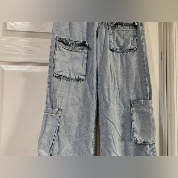 RSQ Women's Wide Leg Denim Cargo Jeans Size 26 - Picture 3 of 10
